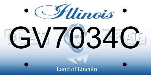 GV7034C Illinois License Plate