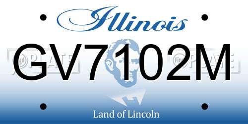 GV7102M Illinois License Plate