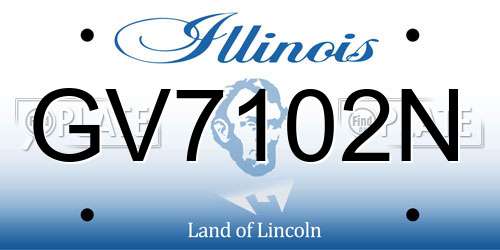 GV7102N Illinois License Plate