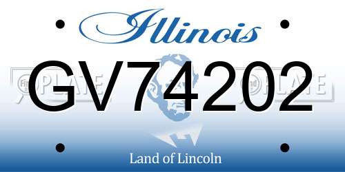 GV74202 Illinois License Plate