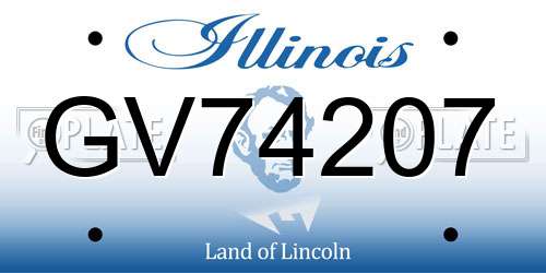GV74207 Illinois License Plate