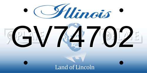 GV74702 Illinois License Plate