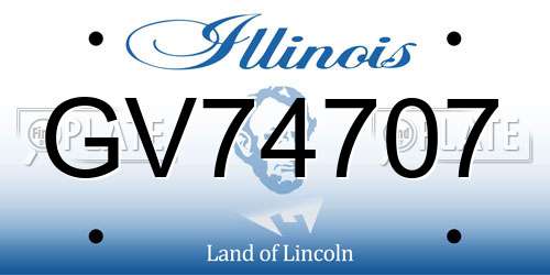 GV74707 Illinois License Plate