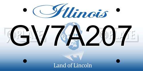 GV7A207 Illinois License Plate