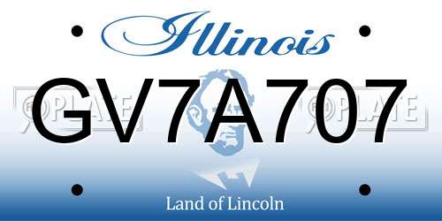 GV7A707 Illinois License Plate