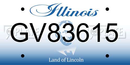 GV83615 Illinois License Plate
