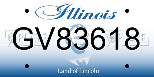 GV83618 Illinois License Plate