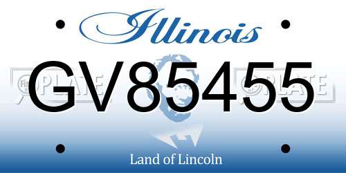 GV85455 Illinois License Plate