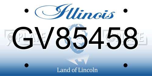 GV85458 Illinois License Plate