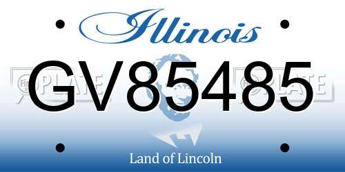 GV85485 Illinois License Plate