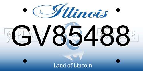 GV85488 Illinois License Plate