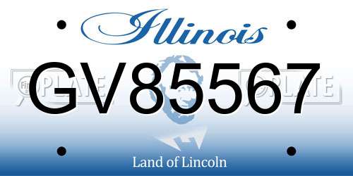 GV85567 Illinois License Plate