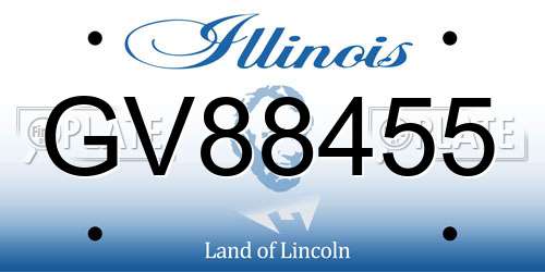 GV88455 Illinois License Plate