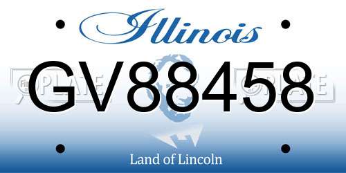 GV88458 Illinois License Plate