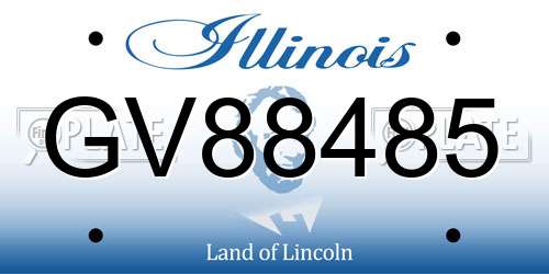 GV88485 Illinois License Plate