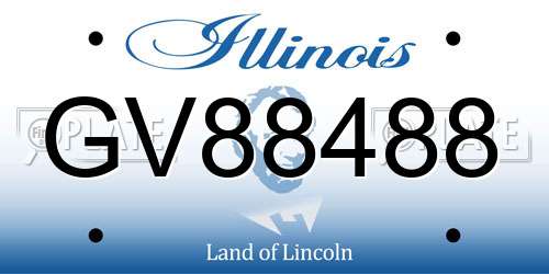 GV88488 Illinois License Plate