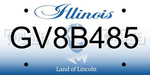 GV8B485 Illinois License Plate