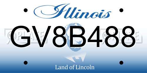 GV8B488 Illinois License Plate