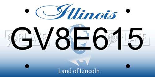 GV8E615 Illinois License Plate