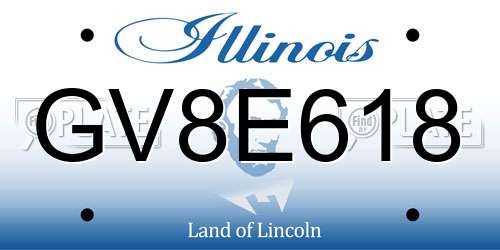GV8E618 Illinois License Plate