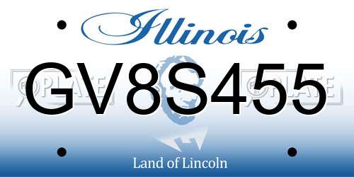 GV8S455 Illinois License Plate