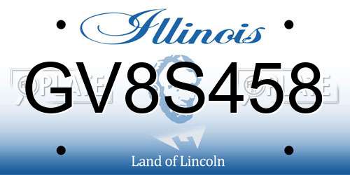 GV8S458 Illinois License Plate
