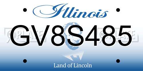 GV8S485 Illinois License Plate