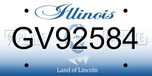 GV92584 Illinois License Plate