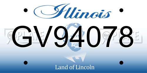 GV94078 Illinois License Plate