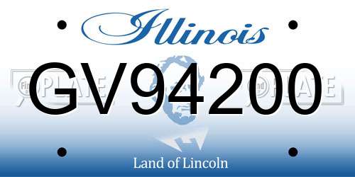 GV94200 Illinois License Plate