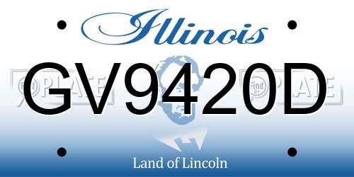 GV9420D Illinois License Plate