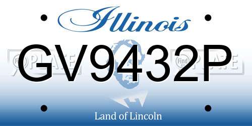 GV9432P Illinois License Plate