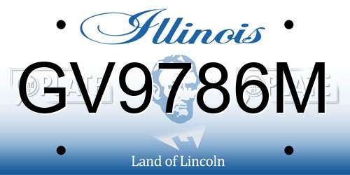 GV9786M Illinois License Plate