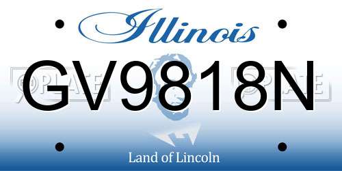 GV9818N Illinois License Plate