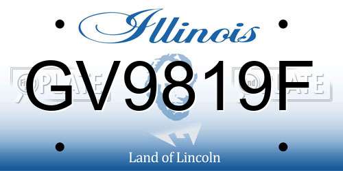 GV9819F Illinois License Plate