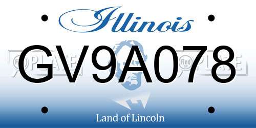 GV9A078 Illinois License Plate