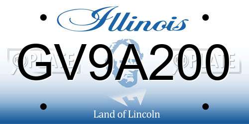 GV9A200 Illinois License Plate