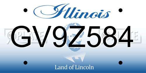 GV9Z584 Illinois License Plate