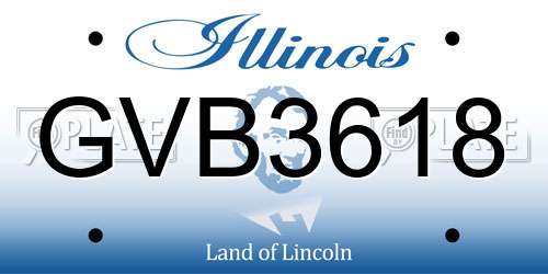 GVB3618 Illinois License Plate