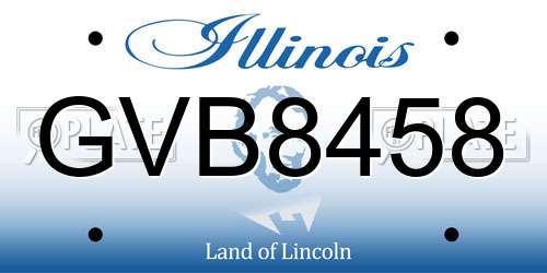 GVB8458 Illinois License Plate