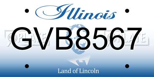 GVB8567 Illinois License Plate