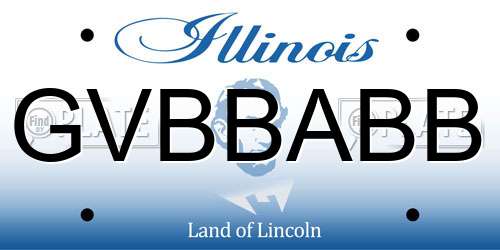 GVBBABB Illinois License Plate