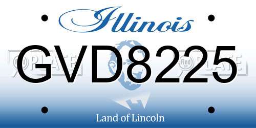 GVD8225 Illinois License Plate