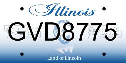GVD8775 Illinois License Plate