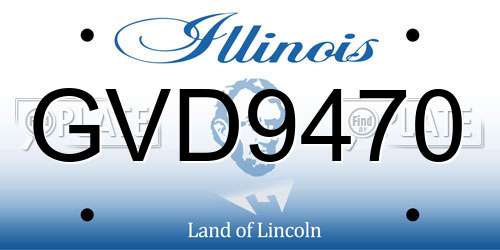 GVD9470 Illinois License Plate