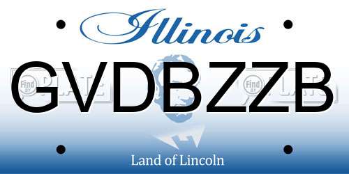 GVDBZZB Illinois License Plate