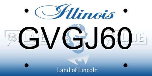 GVGJ60 Illinois License Plate