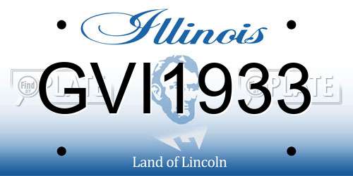 GVI1933 Illinois License Plate