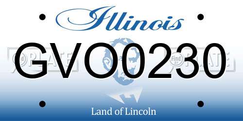 GVO0230 Illinois License Plate