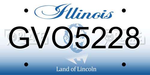 GVO5228 Illinois License Plate